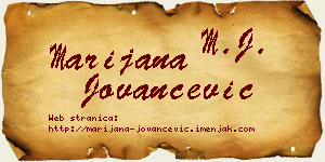 Marijana Jovančević vizit kartica